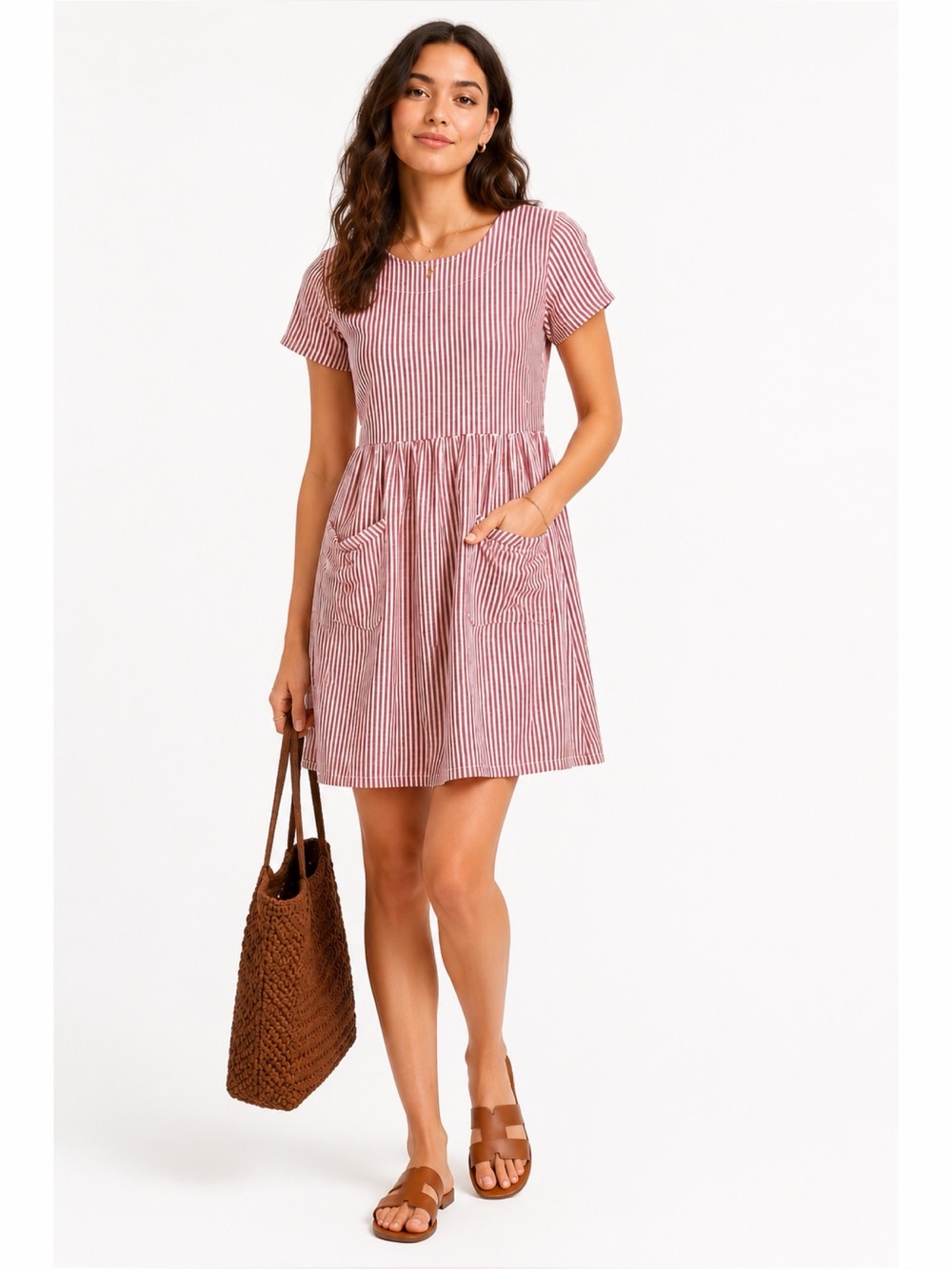 ROOLEE Stripe Mini Dress with Pockets